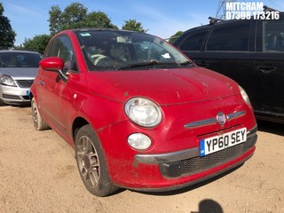 Location: Mitcham - 2011 FIAT 500 LOUNGE 3 Door Hatchback REG: YP60SEY, Keys: No, MOT Expiry date: 29/05/2025, 1368 Petrol, 6 Speed Manual Petrol, Former Keepers: 1