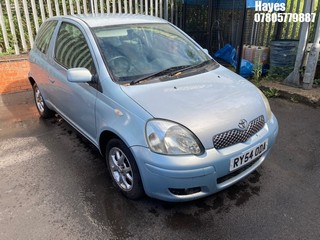 Location:  Hayes - 2004 TOYOTA YARIS BLUE 3 Door Hatchback REG: RY54ODA, Keys: No, MOT Expiry date: 30/03/2025, 1299 Petrol, 5 Speed Manual Petrol, Former Keepers: 5