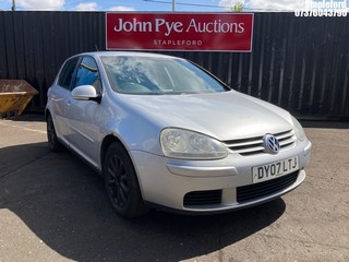 Location: Stapleford - 2007 VOLKSWAGEN GOLF MATCH FSI 115 5 Door Hatchback REG: DY07LTJ, Keys: Yes, MOT Expiry date: 26/10/2025, 1598 Petrol, 6 Speed Manual Petrol, Former Keepers: 4