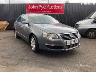Location: Stapleford - 2007 VOLKSWAGEN PASSAT SE TDI 140 4 Door Saloon REG: LA07PZF, Keys: No, MOT Expiry date: 09/11/2025, 1968 Diesel, 6 Speed Manual Diesel, Former Keepers: 3
