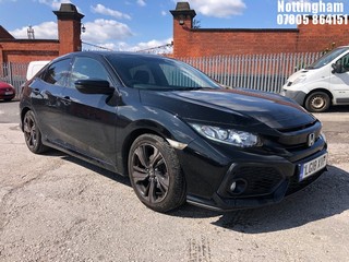 Location: Nottingham - 2018 HONDA CIVIC SR VTEC 5 DOOR HATCHBACK REG: LG18XVP, 988cc PETROL, 6 SPEED MANUAL PETROL, Former Keepers: 1, Keys: Yes, MOT Expiry date: 29/07/2025