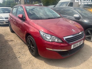 Location: North Woolwich - 2014 PEUGEOT 308 ACTIVE THP 5 Door Hatchback REG: BK14URF, Keys: No, MOT Expiry date: 05/12/2025, 1598 Petrol, 6 Speed Manual Petrol, Former Keepers: 4