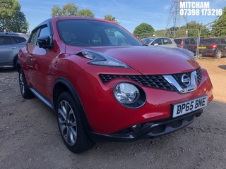 Location: MITCHAM - 2015 NISSAN JUKE TEKNA DIG-T  5 DOOR HATCHBACK REG: DP65BNE, 1197cc PETROL, 6 SPEED MANUAL PETROL, Former Keepers: 1, Keys: No, MOT: Expiry date29/10/2025