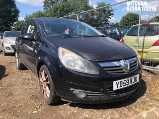 Location: Mitcham - 2009 VAUXHALL CORSA SXI A/C 3 Door Hatchback REG: YD59WJK, Keys: No, MOT Expiry date: 13/06/2025, 1229 Petrol, 5 Speed Manual Petrol, Former Keepers: 8