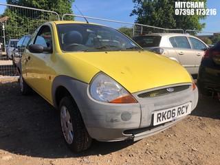 Location: Mitcham - 2006 FORD KA 3 Door Hatchback REG: RK06RCY, Keys: No, MOT Expiry date: 12/03/2025, 1297 Petrol, 5 Speed Manual Petrol, Former Keepers: 3