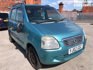 Location: Nottingham - 2002 SUZUKI WAGON R+ GL Estate REG: YJ02GDZ, Keys: No, MOT Expiry date: 12/07/2024, 1298 Petrol, 5 Speed Manual Petrol, Former Keepers: 11