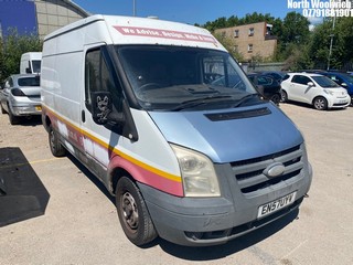 Location: North Woolwich - 2008 FORD TRANSIT 85 T280M FWD Panel Van REG: EN57UYV, Keys: No, MOT Expiry date: 10/09/2025, 2198 Diesel, 5 Speed Manual Diesel, Former Keepers: 5