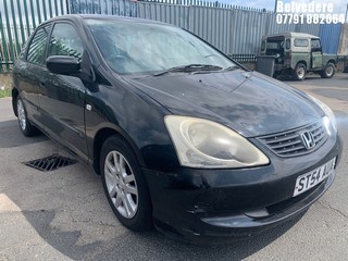 Location: BELVEDERE - 2004 HONDA CIVIC SE AUTO 5 DOOR HATCHBACK REG: ST54AUA , 1590cc PETROL, 4 SPEED AUTO PETROL, Former Keepers: 6, Keys: No, MOT: Expiry date06.03.2026