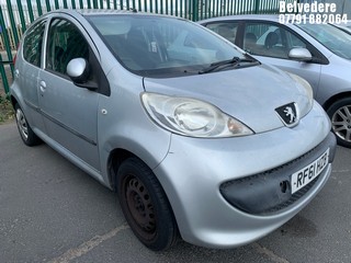 Location: Belvedere - 2012 PEUGEOT 107 URBAN 5 Door Hatchback REG: RF61HZB, Keys: No, MOT Expiry date: 30.03.2025, 998 Petrol, 5 Speed Manual Petrol, Former Keepers: 3
