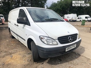 Location: Mitcham - 2004 MERCEDES VITO 109 CDI COMPACT Panel Van REG: KR04FYZ, Keys: No, MOT Expiry date: 15/05/2023, 2148 Diesel, 6 Speed Manual Diesel, Former Keepers: 5