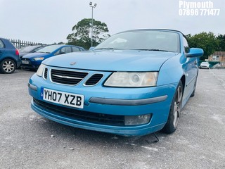 Location: Plymouth - 2007 SAAB 9-3 VECTOR Convertible REG: YH07XZB, Keys: No, MOT Expiry date: 27/06/2025, 1910 Diesel, 6 Speed Manual Diesel, Former Keepers: 4