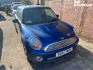 Location: Hull - 2008 MINI ONE 3 Door Hatchback REG: SO57MSU, Keys: No, MOT Expiry date: 28/07/2025, 1397 Petrol, 6 Speed Manual Petrol, Former Keepers: 8