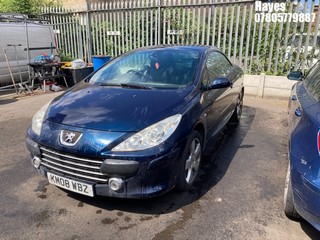 Location: Hayes - 2008 PEUGEOT 307 SPORT CC Convertible REG: KM08WBZ, Keys: No, MOT Expiry date: 08/01/2026, 1997 Petrol, 5 Speed Manual Petrol, Former Keepers: 3