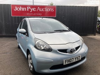 Location: Stapleford - 2007 TOYOTA AYGO+ VVT-I 5 Door Hatchback REG: FH07YVZ, Keys: Yes, MOT Expiry date: 27/07/2025, 998 Petrol, 5 Speed Manual Petrol, Former Keepers: 5