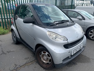 Location: Belvedere - 2008 SMART FORTWO PURE 61 AUTO Coupe REG: ET57CZC, Keys: No, MOT Expiry date: 01.06.2025, 999 Petrol, 5 Speed Auto Petrol, Former Keepers: 8