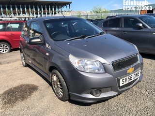 Location: Edinburgh - 2008 CHEVROLET AVEO S 3 Door Hatchback REG: SV58DNE, Keys: No, MOT Expiry date: 18/11/2025, 1206 Petrol, 5 Speed Manual Petrol, Former Keepers: 6