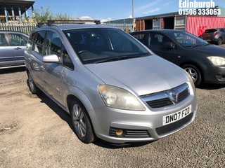 Location: Edinburgh - 2007 VAUXHALL ZAFIRA DESIGN MPV REG: DN07FZD, Keys: No, MOT Expiry date: 11/05/2025, 1796 Petrol, 5 Speed Manual Petrol, Former Keepers: 5