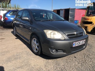 Location: Edinburgh - 2006 TOYOTA COROLLA COLOUR COL-N VVTI 5 Door Hatchback REG: SV06GEN, Keys: No, MOT Expiry date: 23/03/2025, 1398 Petrol, 5 Speed Manual Petrol, Former Keepers: 2