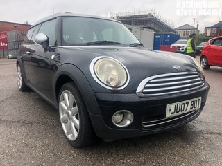 Location: Nottingham - 2007 MINI COOPER CLUBMAN Estate REG: JU07BUT, Keys: No, MOT Expiry date: 02/06/2025, 1598 Petrol, 6 Speed Manual Petrol, Former Keepers: 5