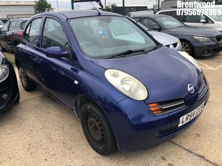 Location: Brentwood - 2004 NISSAN MICRA SE 5 Door Hatchback REG: LR54CCD, Keys: No, MOT Expiry date: 15.10.2025, 1240 Petrol, 5 Speed Manual Petrol, Former Keepers: 7