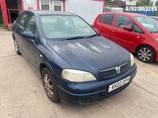 Location: Hull - 2002 VAUXHALL ASTRA CLUB 16V 5 Door Hatchback REG: VK02DPV, Keys: No, MOT Expiry date: 18/10/2025, 1598 Petrol, 5 Speed Manual Petrol, Former Keepers: 7