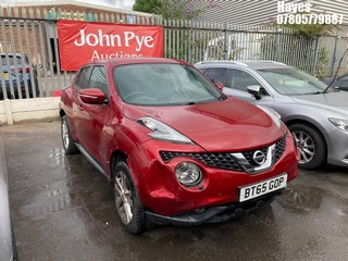 Location: Hayes - 2015 NISSAN JUKE ACENTA DIG-T 5 Door Hatchback REG: BT65GOP, Keys: No, MOT Expiry date: 23/04/2025, 1197 Petrol, 6 Speed Manual Petrol, Former Keepers: 4