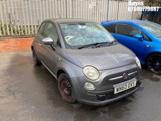 Location: Hayes - 2010 FIAT 500 POP 3 Door Hatchback REG: WN60OVS, Keys: No, MOT Expiry date: 26/10/2024, 1242 Petrol, 5 Speed Manual Petrol, Former Keepers: 9