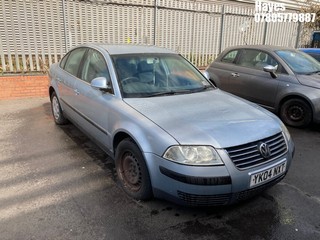 Location: Hayes - 2004 VOLKSWAGEN PASSAT S TDI AUTO 4 Door Saloon REG: YK04NXT, Keys: No, MOT Expiry date: 25/08/2024, 1896 Diesel, 4 Speed Auto Diesel, Former Keepers: 2