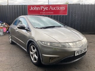 Location: Stapleford - 2008 HONDA CIVIC ES I-VTEC 5 Door Hatchback REG: PE08ZBP, Keys: Yes, MOT Expiry date: 11/03/2026, 1799 Petrol, 6 Speed Manual Petrol, Former Keepers: 4
