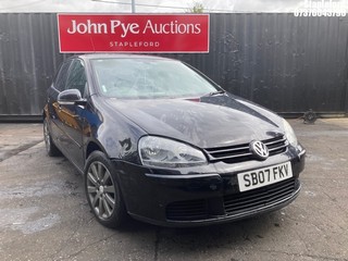Location: Stapleford - 2007 VOLKSWAGEN GOLF MATCH FSI 115 5 Door Hatchback REG: SB07FKV, Keys: Yes, MOT Expiry date: 11/04/2026, 1598 Petrol, 6 Speed Manual Petrol, Former Keepers: 9