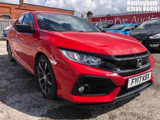 Location: Nottingham - 2017  HONDA  CIVIC SR VTEC CVT 5 Door Hatchback REG: FY17KBX, 988cc Petrol , Variable Speed Auto Petrol, Former Keepers: 2, Keys: Yes, MOT Expiry date: 08/03/2026