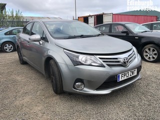 Location: Edinburgh - 2013 TOYOTA AVENSIS ICON D-4D 4 Door Saloon REG: FP13ZWT, Keys: No, MOT Expiry date: 01/02/2025, 1995 Diesel, 6 Speed Manual Diesel, Former Keepers: 4