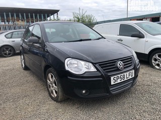 Location: Edinburgh - 2008 VOLKSWAGEN POLO MATCH 60 5 Door Hatchback REG: SP58LFU, Keys: No, MOT Expiry date: 29/04/2025, 1198 Petrol, 5 Speed Manual Petrol, Former Keepers: 6