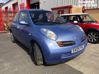 Location: Edinburgh - 2005 NISSAN MICRA SE AUTO 3 Door Hatchback REG: SV05PSZ, Keys: No, MOT Expiry date: 09/08/2025, 1240 Petrol, 4 Speed Auto Petrol, Former Keepers: 3