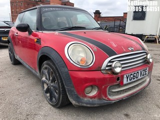 Location: Nottingham - 2010 MINI COOPER D 3 Door Hatchback REG: YG60VZE, Keys: Yes, MOT Expiry date: 18/01/2023, 1598 Diesel, 6 Speed Manual Diesel, Former Keepers: 9