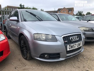 Location: Mitcham - 2007 AUDI A3 T FSI S LINE 5 Door Hatchback REG: OW57UNF, Keys: No, MOT Expiry date: 02/10/2025, 1798 Petrol, 6 Speed Manual Petrol, Former Keepers: 10