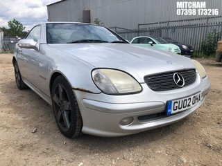 Location: Mitcham - 2002 MERCEDES SLK 230 KOMPRESSOR Convertible REG: GU02OHA, Keys: No, MOT Expiry date: 03/11/2025, 2295 Petrol, 6 Speed Manual Petrol, Former Keepers: 6