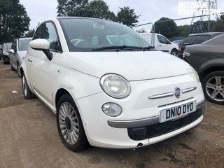 Location: Mitcham - 2010 FIAT 500 LOUNGE 3 Door Hatchback REG: DN10DYD, Keys: No, MOT Expiry date: 27/09/2024, 1242 Petrol, 5 Speed Manual Petrol, Former Keepers: 3