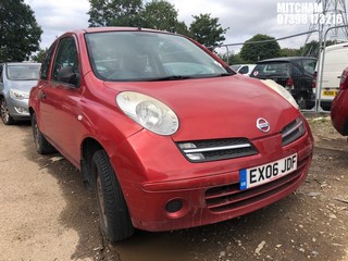 Location: Mitcham - 2006 NISSAN MICRA S AUTO 3 Door Hatchback REG: EX06JDF, Keys: No, MOT Expiry date: 02/04/2025, 1240 Petrol, 4 Speed Auto Petrol, Former Keepers: 6