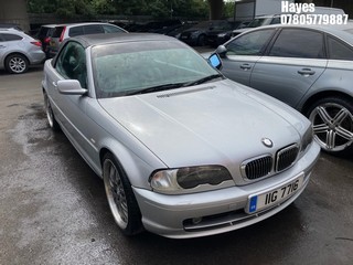 Location: Hayes - 2002 BMW 320CI Convertible REG: IIG7716, Keys: No, MOT Expiry date: 13/06/2026, 2171 Petrol, 5 Speed Manual Petrol, Former Keepers: 12