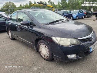 Location: Manchester - 2008 HONDA CIVIC ES IMA HYBRID 4 DOOR SALOON REG: EX58OKS, 1339cc HYBRID ELECTRIC, VARIABLE 1 SPEED AUTO PETROL/E, Former Keepers: 5, Keys: No, MOT Expiry date: 06/10/2025
