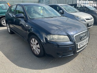 Location: Belvedere - 2007 AUDI A3 SPECIAL EDITION A 5 Door Hatchback REG: EF07XSR, Keys: No, MOT Expiry date: 22/06/2026, 1595 Petrol, 6 Speed Auto Petrol, Former Keepers: 7