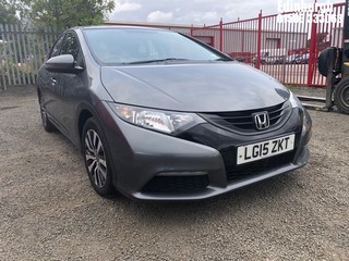 Location: Edinburgh - 2015 HONDA CIVIC I-DTEC S 5 Door Hatchback REG: LG15ZKT, Keys: No, MOT Expiry date: 10/04/2026, 1597 Diesel, 6 Speed Manual Diesel, Former Keepers: 4