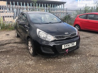 Location: Edinburgh - 2014 KIA RIO VR7 3 Door Hatchback REG: SY14TXC, Keys: No, MOT Expiry date: 08/02/2024, 1248 Petrol, 5 Speed Manual Petrol, Former Keepers: 3