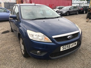 Location: Edinburgh - 2008 FORD FOCUS STYLE 100 5 Door Hatchback REG: SG58AYM, Keys: No, MOT Expiry date: 02/05/2025, 1596 Petrol, 5 Speed Manual Petrol, Former Keepers: 3