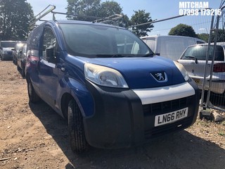 Location: Mitcham - 2016 PEUGEOT  BIPPER S HDI Panel Van REG: LN66RHY, Keys: No, MOT Expiry date: 20/11/2025, 1248 Diesel, 5 Speed Manual Diesel, Former Keepers: 7