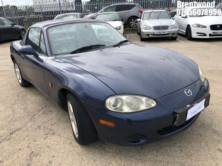 Location: Brentwood - 2002 MAZDA MX-5 1.8I Convertible REG: EU02YVW, Keys: No, MOT Expiry date: 11.03.2025, 1840 Petrol, 5 Speed Manual Petrol, Former Keepers: 2