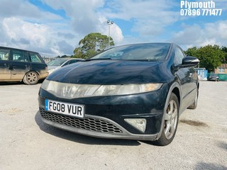 Location: Plymouth - 2008 HONDA CIVIC ES I-CTDI 5 Door Hatchback REG: FG08VUR, Keys: No, MOT Expiry date: 03/09/2025, 2204 Diesel, 6 Speed Manual Diesel, Former Keepers: 17