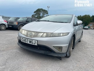 Location: Plymouth - 2008 HONDA CIVIC TYPE-S GT I-CTDI 3 Door Hatchback REG: CA57WGJ, Keys: No, MOT Expiry date: 22/11/2024, 2204 Diesel, 6 Speed Manual Diesel, Former Keepers: 6