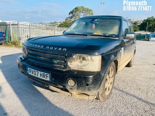 Location: Plymouth - 2007 LAND ROVER RANGE ROVER VOGUE TDV8 A Estate REG: RV07HRF, Keys: No, MOT Expiry date: 26/04/2025, 3628 Diesel, 6 Speed Auto Diesel, Former Keepers: 5